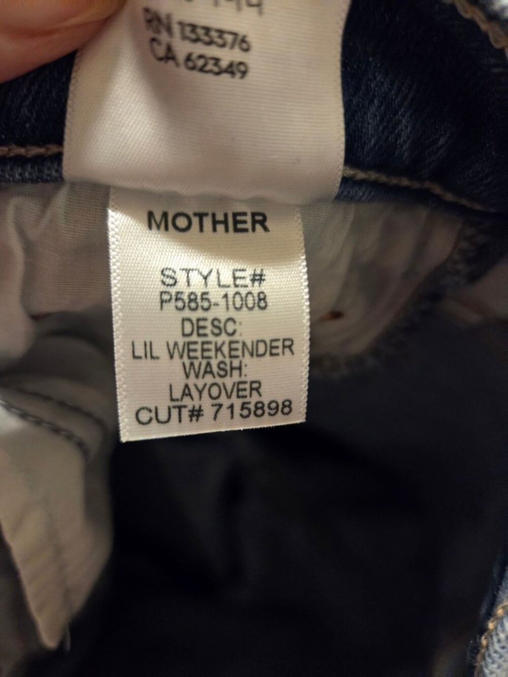 Mother Lil Weekender High Rise Flare Jeans Size 26 Layover frayed - Picture 6 of 11